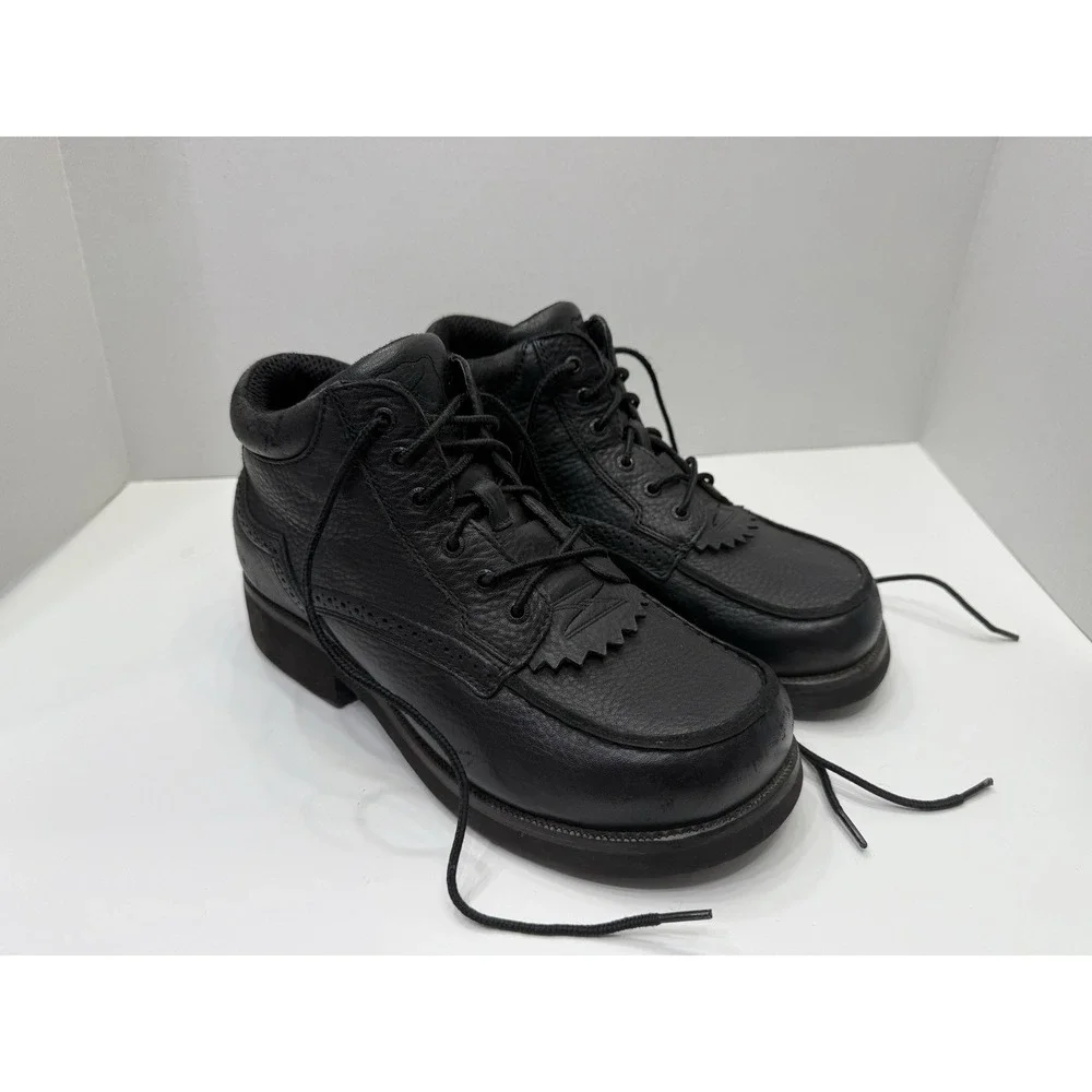 Twisted X Mens Size 9 Chuck Up Boots Black Leather lace up square soft toe work